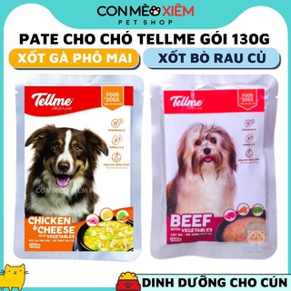 Pate cho chó Tellme 130g, xốt gà bò phô mai rau thức ăn tăng cân dinh dưỡng chó lớn nhỏ cún cưng Con Mèo Xiêm
