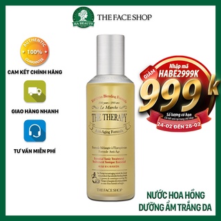 Nước hoa hồng dưỡng ẩm trắng da se khít lỗ chân lông The Face Shop Hà Beauty The Therapy Essential Tonic Treatment 150ml