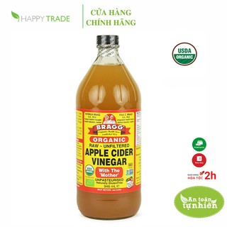 [Mã BMBAU50 giảm 7% đơn 99K] Giấm táo hữu cơ vinegar organic Bragg 946ml