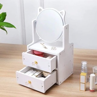 ❣️Kệ Mỹ Phẩm Mini❣️ Kệ Để Đồ Trang Điểm Có Kèm Gương, 2 tầng siêu chắc cực xinh cho các nàng