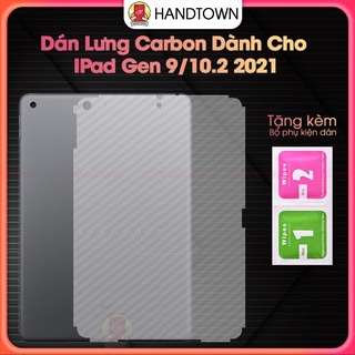 Dán Lưng Cacbon IPad 10.2 2021 Gen 9 Vân Carbon Tản Nhiệt Chống Xước Chống Bẩn Bảo Vệ Mặt Lưng Handtown