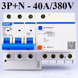 Cầu dao chống giật chống dòng dò 3P+N CHINT NXBE-40A-380V Cb chống giật