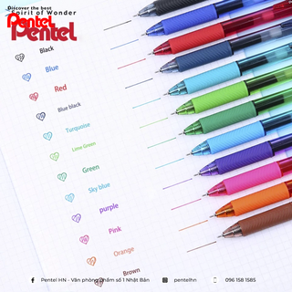 Bút Bi Bấm Tiện Lợi Pentel BL110 | Trơn Mượt Siêu Nhanh Khô | Ngòi 1.0mm (Nhiều Màu)