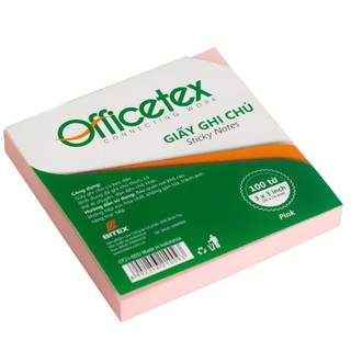 GIẤY GHI CHÚ OFFICETEX 3 X 3 MÀU HỒNG