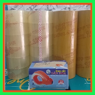 [GIÁ SỐC]-Băng Keo Trong/Đục 100y 1,1kg(6 cuôn/cây)-Siêu Dính-Siêu Dai