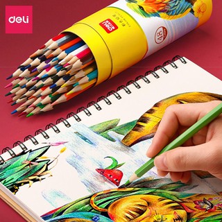 [Mã LIFE20KALL giảm 10% đơn 50K] Bút chì màu dạng cốc Deli - bút chì gỗ khô tự nhiên an toàn - 12/24/36/48 màu - 7070
