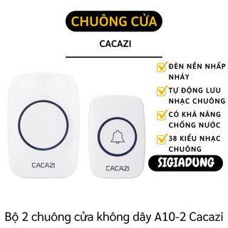 [SGD] Chuông Cửa - Bộ 2 Chuông Cửa Không Dây A10-2 Cacazi Chống Nước, Khoảng Cách 300m 9473