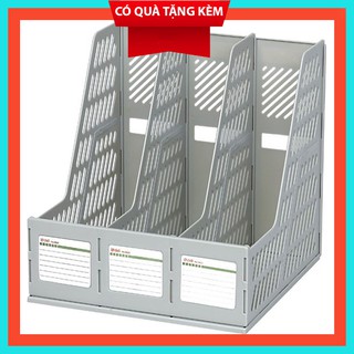 Khay Tài Liệu Nhựa Cứng 3 Ngăn Đứng Deli 9845