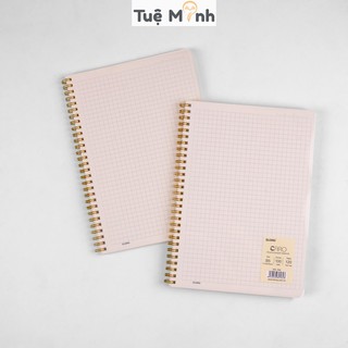 Vở caro ô 6x6mm B5 lò xo kép bìa trong suốt 120 trang, sổ Klong MS 584