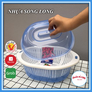 Bộ rổ chậu có nắp đậy Song Long 2521 hàng cao cấp tiện lợi -Buôn rẻ 01012