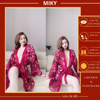 Áo Choàng Ngủ Nữ Váy Đầm Choàng Ngủ Lụa Chiffon Xuyên Thấu Mập Mờ Siêu Xinh