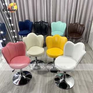 Ghế Trang Điểm, Ghế xoay văn phòng bọc Da sang Chảnh, Kiểu Dáng cánh sen Cách điệu cao 30-40cm (Hàng Có Sẵn)