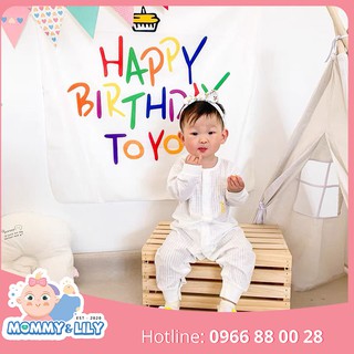 Tấm vải treo tường trang trí tiệc sinh nhật phong cách Hàn Quốc cho bé