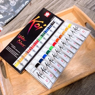 Bộ màu Nước SAKURA Koi 12 màu - Dạng tuýp 12ml - Transparent Color