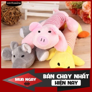 [❌GIÁ SỈ❌] Đồ Chơi Gối Ôm Vịt/Heo Nhồi Bông Cho Chó Mèo 0 ❤️