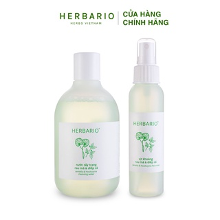 Combo nước tẩy trang rau má và diếp cá herbario 300ml + xịt khoáng rau má và diếp cá herbario 100ml