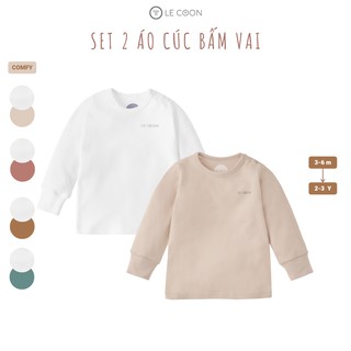 LE COON | Set 2 Áo Cúc Bấm Vai | COMFY | 3 tháng-3 tuổi