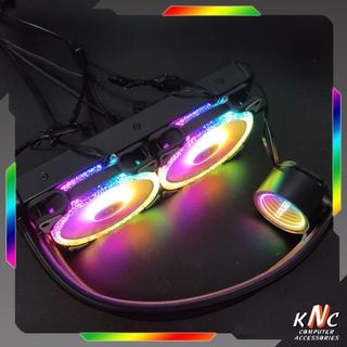 Tản Nhiệt Nước CPU AIO 240mm Led ARGB Đồng Bộ Màu Mainboard Hub Coolmoon 2 Phiên Bản Đen