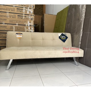 Sofa Giường vải Nhung màu kem mềm mại - Sofa Bed xuất khẩu