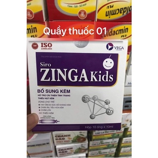 Kẽm ống Siro ZINGA KIDS giúp tăng sức đề kháng, hấp thu tốt,cải thiện tình trạng thiếu hụt kẽm