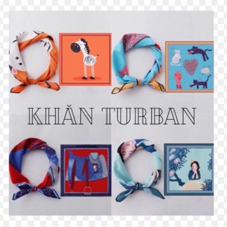 Khăn turban vuông choàng cổ mini size 55x55cm - khanturban