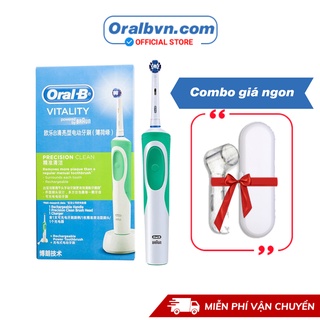 Bàn chải điện đánh răng tự động Oral B D12 xanh lá làm sạch răng, hạn chế viêm nướu kèm combo quà tặng