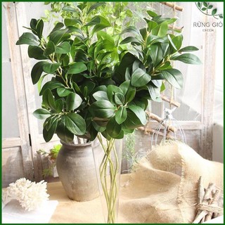 [ Hoa Giả ] Cành lá điểm trang trí hoa giả nhân tạo - Cành cao 80cm LÁ TO DÀI - MÃ CL7