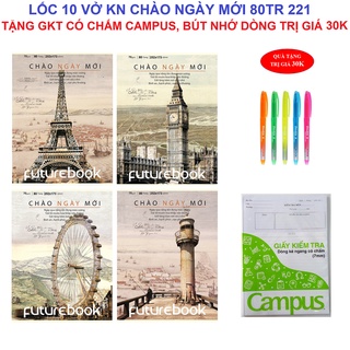 Lốc 10 vở KN Futurebook chào ngày mới 80tr 221 - Tặng GKT có chấm, bút nhớ dòng