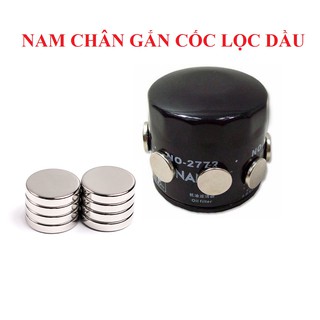 [15x3mm] Bộ 5 Nam Châm Vĩnh Cửu Hút Mạt Sắt Cốc Lọc Dầu