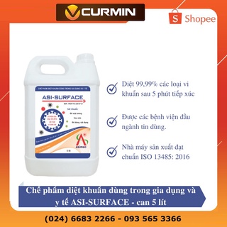 Dung dịch khử khuẩn bề mặt dùng trong gia dụng và y tế ASI SURFACE can 5 lít (Chính hãng)