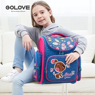 Cặp chống gù Golove cho bé gái [KÈM MÓC CHIBI] - Mẫu chú chó nhỏ Loại hình thêu đẹp