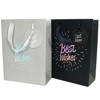 Túi Quà Bạc Best Wishes M 2 Loại XP0027 Uncle Bills - Gói Quà Giáng Sinh