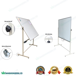 Bảng di động 2 mặt từ trắng lật xoay 360 độ ,mặt bảng từ trắng xịn có kẻ ô mờ 5x5cm.