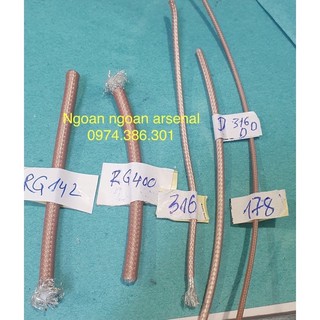 dây tín hiệu mạ bạc RG 142 và RG 400 coaxial 50 Ohm. báo giá 1 mét