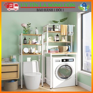 [HÀNG MỚI VỀ] Kệ máy giặt kệ bồn cầu thép hộp kết hợp gỗ MDF sang trọng