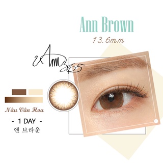 Áp Tròng Cận Ann365 Dùng 1 Ngày Ann Brown Màu Nâu Vân Hoa 1 chiếc | Lens Hàn Quốc