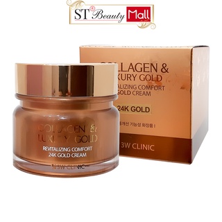 Kem dưỡng trắng 3W Clinic Collagen &amp; Luxury Gold dưỡng ẩm tái tạo và chống lão hóa da 100ml Hàn Quốc