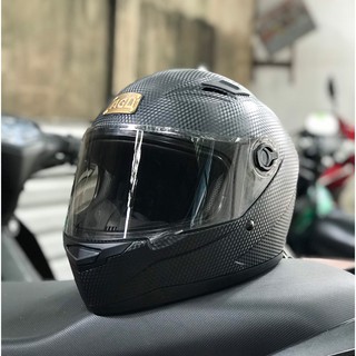 Mũ bảo hiểm Fullface AGU đen vân Carbon, đen nhám, bóng - Mũ phượt chính hãng