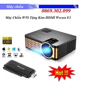 Máy Chiếu Mini W5S: Siêu Nét Chất Lượng Cao Chạy Hệ Điều Hành Android Tặng Kèm HDMI Không Dây Wecast E3