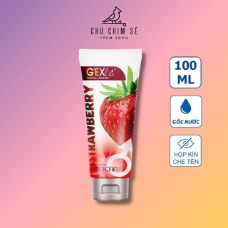 Gel bôi trơn Gexlife Strawber mùi dâu, Gel Massage Body Dầu Bôi Trơn Gốc Nước 100ml- Chú Chim Sẽ