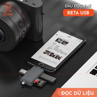 Đầu đọc thẻ RETA USB - Đọc được USB, thẻ SD, micro SD cho Iphone, Android, Laptop - Không cần cài thêm APP