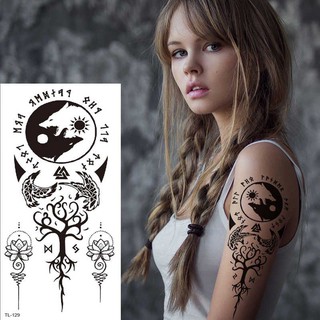Hình xăm tatoo bát quái âm dương, mạn đà la size vừa tl129