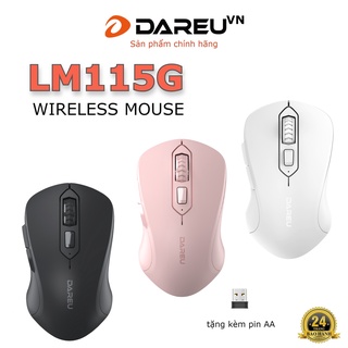 Chuột không dây DAREU LM115G PINK - BH 24 tháng
