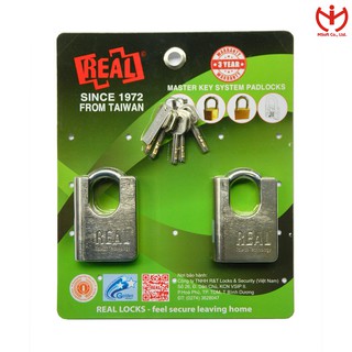 [Hỏa tốc HCM] Bộ 2 ổ khóa chống cắt REAL AC 65 thân kẽm rộng 65mm dùng chung 5 chìa - MSOFT