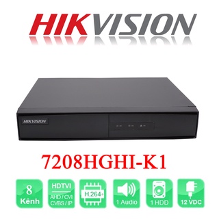 DS-7208HGHI-F1 Đầu ghi hình 8 kênh HIKVISION Vỏ sắt 2mp chất lượng full 1080P, Hàng Chính Hãng 100%