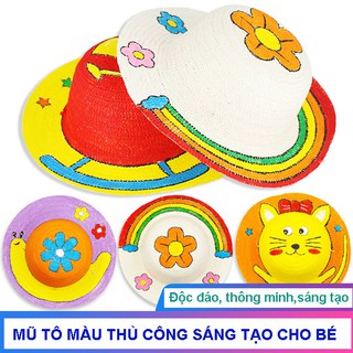 Mũ tô màu thủ công sáng tạo cho bé