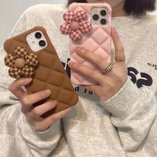 Ốp điện thoại hình hoa màu hồng/ nâu thích hợp cho iphone 13 pro Max 7plus Xr X / Xs Xs Max 11 Promax12pro Max