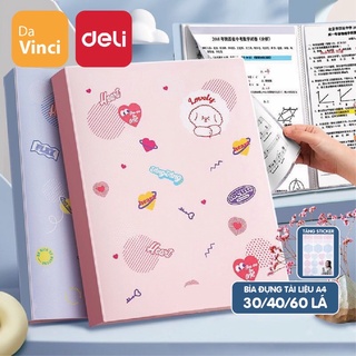 [ DaVinci ] Túi Đựng Tài Liệu Bìa đựng hồ sơ A4 nhiều ngăn bằng nhựa cao cấp 30 tờ DELI