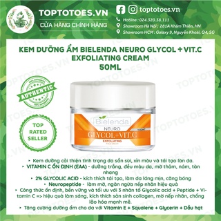 Kem dưỡng ẩm Bielenda Neuro Glycol + Vit.C Exfoliating Night Cream 50ml làm sáng và trẻ hóa da