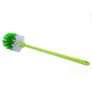 Cây cọ bồn cầu đầu tròn, cán nhựa dài 38cm thiết kế đầu cong sợi cước nghiêng, màu đỏ-xanh-hồng của gia dụng Du Thủy